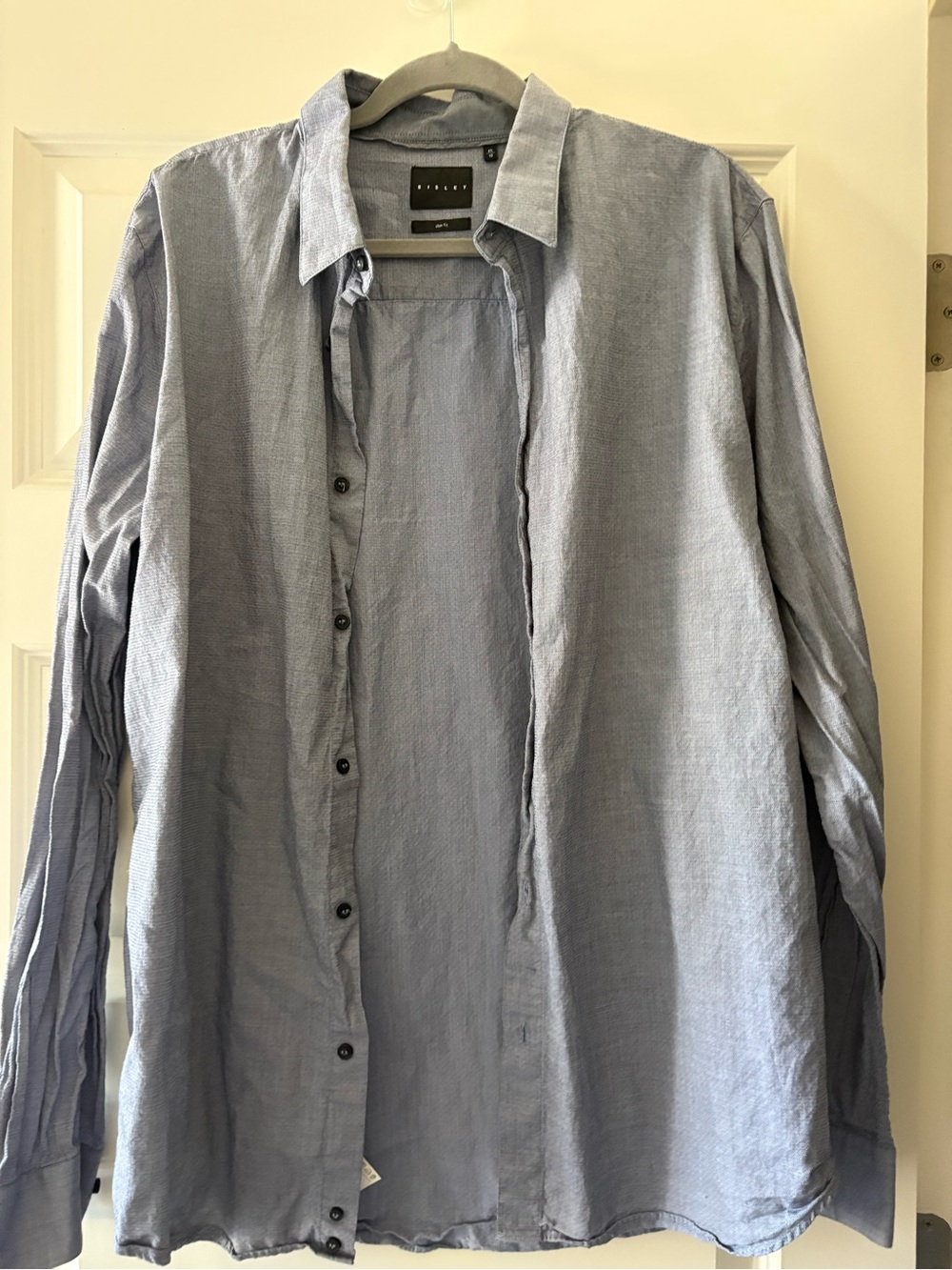 Sisley Men's Light Blue Long-Sleeve Button-Down Shirt